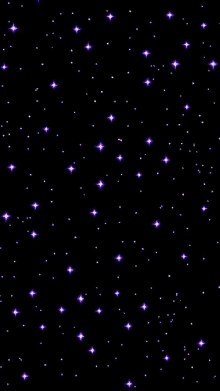 there are many purple stars on a black background