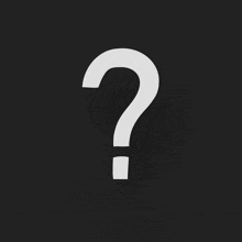 a white question mark with a black background