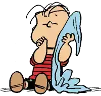 a cartoon of a child holding a blue towel