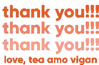 a sign that says thank you love tea amo vigan on it