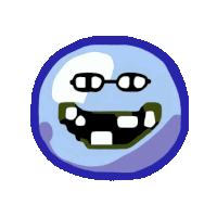 a smiley face with glasses and braces on it