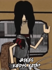 a cartoon of a person with the words jades kiedys kota on it