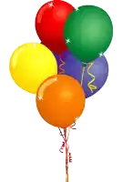 a bunch of colorful balloons with a red green and yellow balloon in the middle