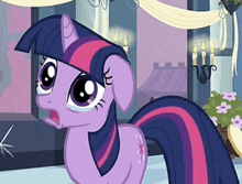 twilight sparkle from my little pony crying in front of a building