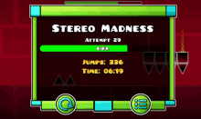 a game called stereo madness is being played