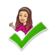 a woman in a pink shirt is giving a thumbs up next to a green check mark