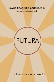 the word futura is in a circle on a yellow background