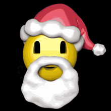 a smiley face with a santa hat and beard on it