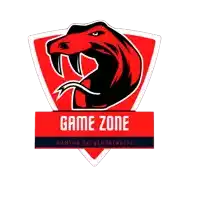 a logo for game zone with a snake in the center