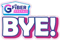 a logo for g fiber prepaid says bye on it