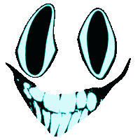 a drawing of a smiley face with a huge smile