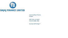 a bajaj finance limited logo with a blue circle