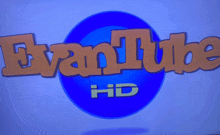 evantube hd logo on a blue circle on a white background