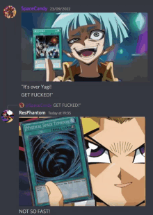 a screenshot of a discord chat with a person holding a mystical space typhoon