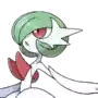 a cartoon drawing of a pokemon with a green head and a white star on its head .