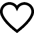 a black and white outline of a heart on a white background