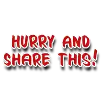 a sticker that says hurry and share this