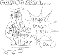 a black and white drawing of a cartoon character that says coming soon