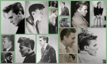 a collage of black and white photos of a man 's face