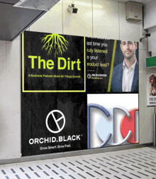 a collage of advertisements including one for orchid black