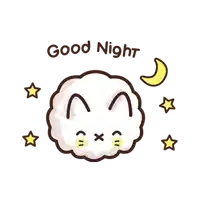 a cartoon drawing of a cloud with a face and the words good night below it