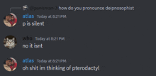 a screenshot of a conversation between atlas and penisman