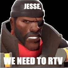 a man wearing a hat that says jesse we need to rtv