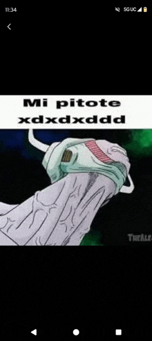 a cartoon of a person with a mask on their face and the words `` mi pitote xdxdxddd '' .