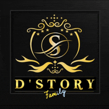 a logo for d story family with a gold letter s