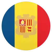 a red yellow and blue circle with a coat of arms on it