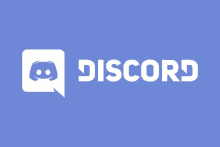 a blue background with a discord logo on it