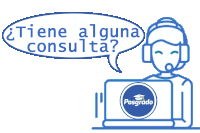 an illustration of a person sitting in front of a laptop with a speech bubble asking if they have a consulta