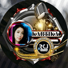 a picture of a woman in a circle with the name kartika on it