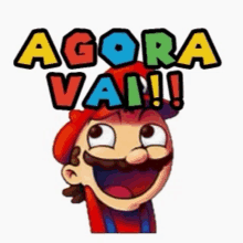 a picture of a cartoon character with the words agora vai written above him