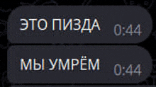 a screenshot of a text message in russian with the time 0:44