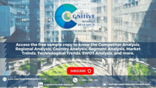 an advertisement for cognitive market research offers a free sample copy to know the competitor analysis