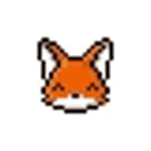 it is a pixel art of a fox 's head .