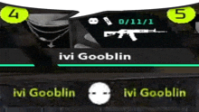 a screenshot of a video game with the name ivi goblin on it .