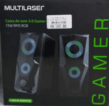 a pair of speakers that say gamer on the box