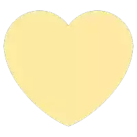 a yellow heart on a white background with a shadow