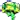 a blurry picture of a green and yellow object with a white background .