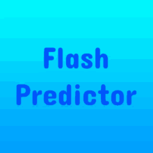 a blue background with the words flash predictor written on it