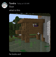 a screenshot of a minecraft game that says tundra today at 1:31 am