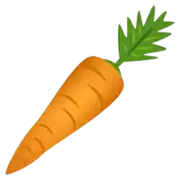 an illustration of a carrot with a green stem on a white background