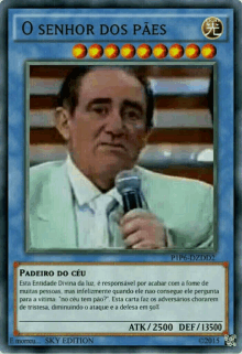 a card that says o senhor dos paes on the top