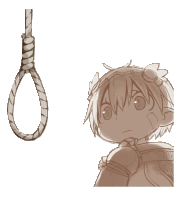 a drawing of a boy looking at a rope hanging from a ceiling