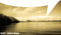 a picture of a lake with the words djvi - alpha stage on the bottom