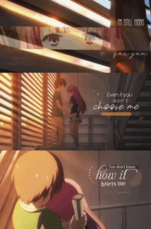 a collage of anime pictures with the words " i 'm still here "