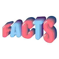 the word facts is written in blue and red