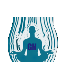 a silhouette of a person with the word gn on their chest